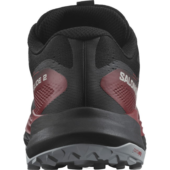 Salomon46081439 tênis de corrida masculino - ultra glide 2 preto/biking vermelho/azul pérola