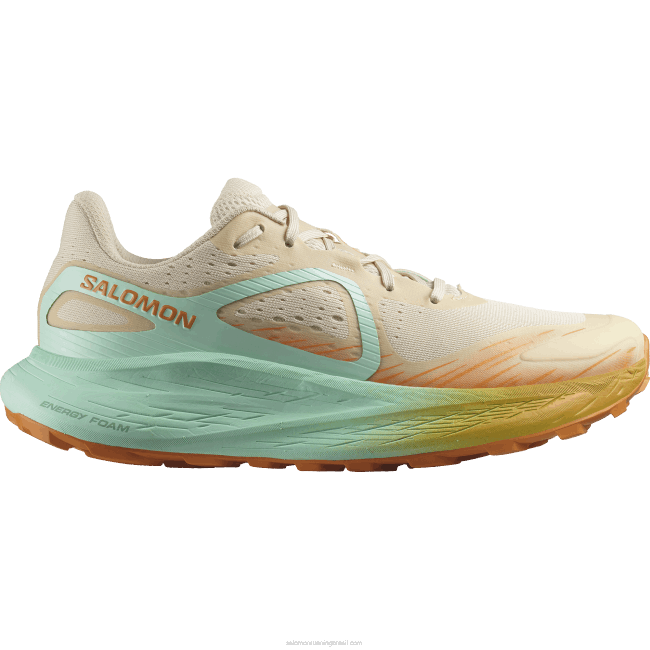 Salomon46081446 tênis de corrida masculino - glide max tr areia branqueada/mandioca/pimenta laranja