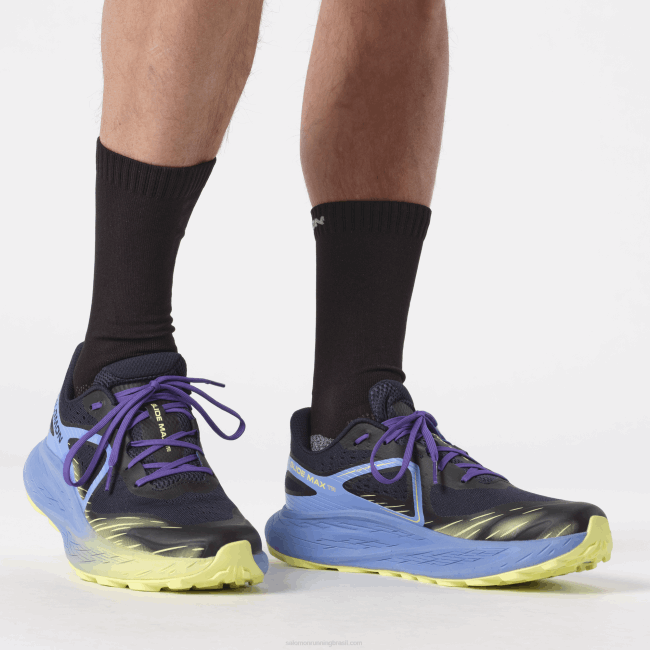 Salomon46081448 tênis de corrida masculino - glide max tr céu de granada/safira escura/lima ensolarada