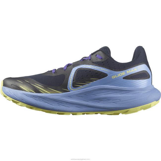 Salomon46081448 tênis de corrida masculino - glide max tr céu de granada/safira escura/lima ensolarada