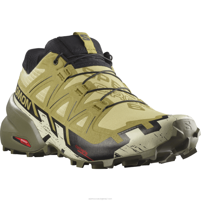 Salomon46081450 tênis de corrida masculino - speedcross 6 alho-poró verde/preto/areia branqueada