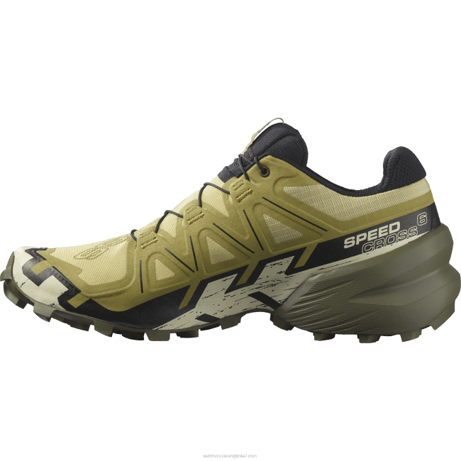Salomon46081450 tênis de corrida masculino - speedcross 6 alho-poró verde/preto/areia branqueada