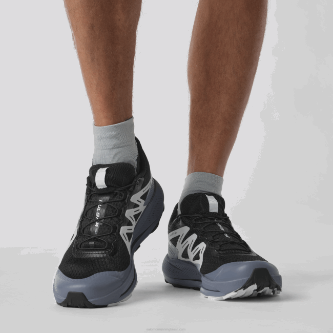Salomon46081459 tênis de corrida masculino - trilha pulsar preto/azul china/gelo ártico