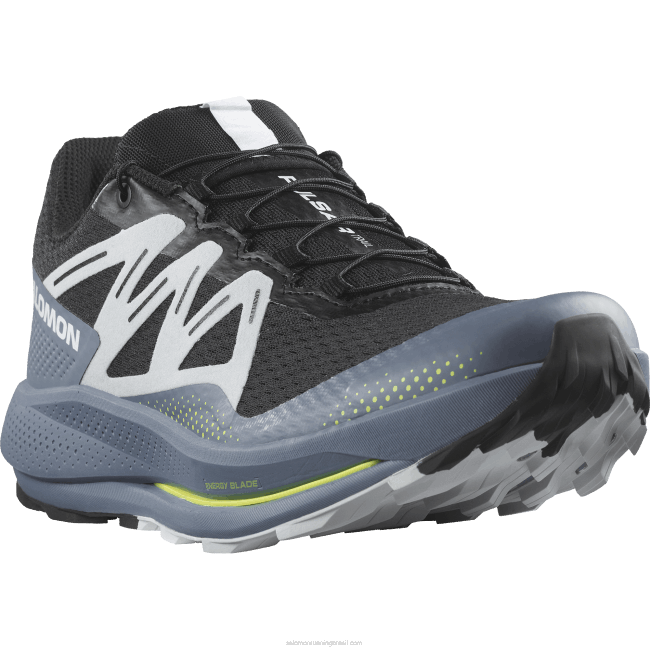 Salomon46081459 tênis de corrida masculino - trilha pulsar preto/azul china/gelo ártico