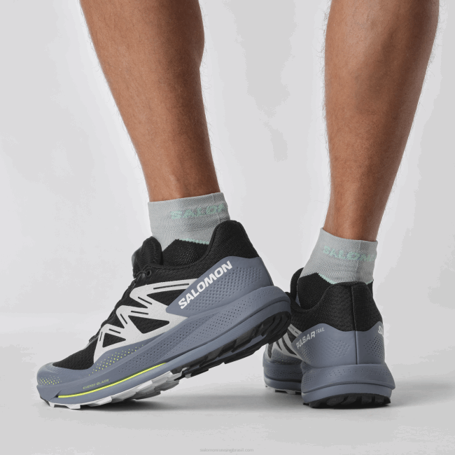 Salomon46081459 tênis de corrida masculino - trilha pulsar preto/azul china/gelo ártico