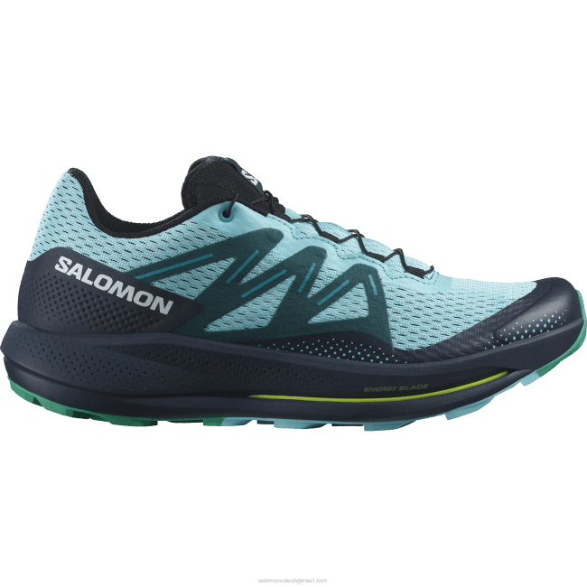 Salomon46081460 tênis de corrida masculino - trilha pulsar brilho azul/carbono/esmeralda