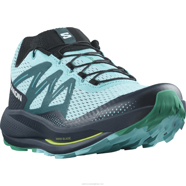 Salomon46081460 tênis de corrida masculino - trilha pulsar brilho azul/carbono/esmeralda