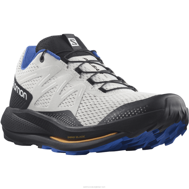 Salomon46081461 tênis de corrida masculino - trilha pulsar rocha lunar/preto/azul deslumbrante