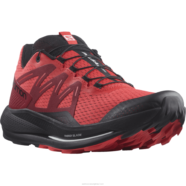 Salomon46081463 tênis de corrida masculino - trilha pulsar vermelho papoula/bicicleta vermelho/preto