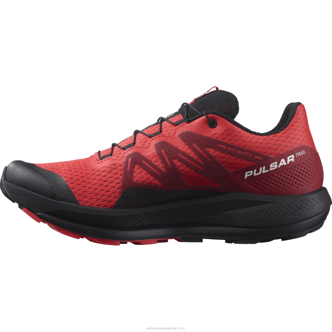 Salomon46081463 tênis de corrida masculino - trilha pulsar vermelho papoula/bicicleta vermelho/preto