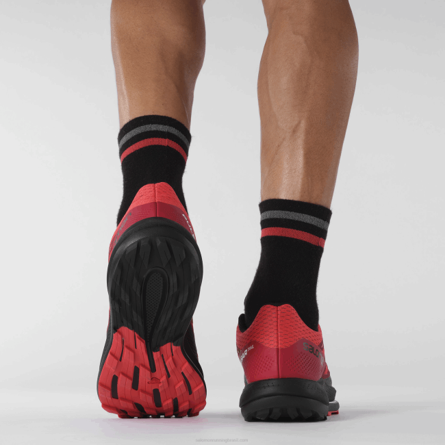 Salomon46081463 tênis de corrida masculino - trilha pulsar vermelho papoula/bicicleta vermelho/preto