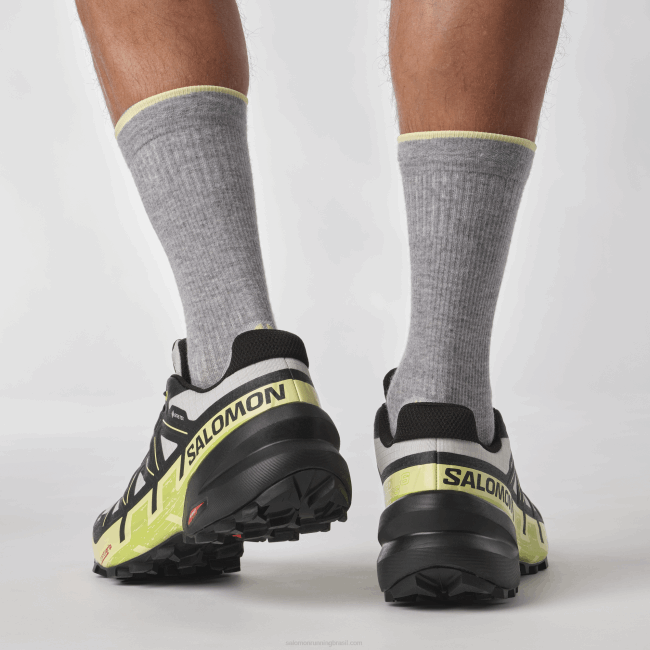 Salomon46081468 tênis de corrida masculino - speedcross 6 gore-tex rocha lunar/preta/lima ensolarada
