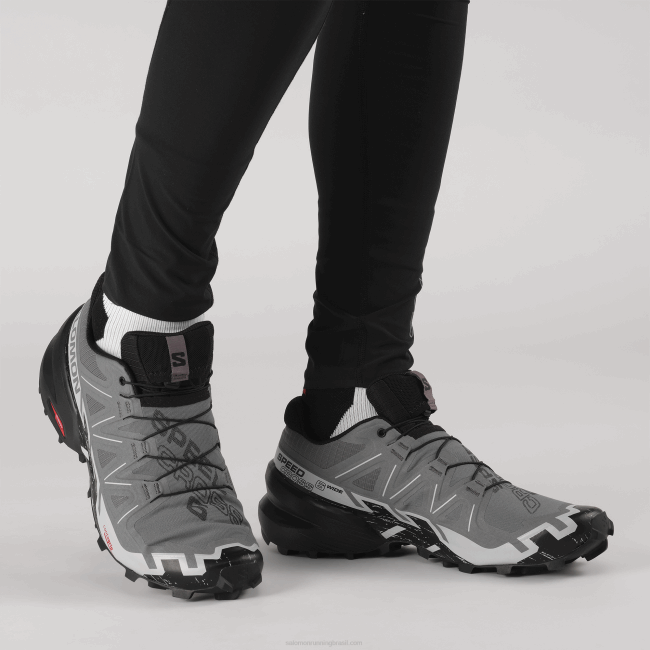 Salomon46081470 tênis de corrida masculino - speedcross 6 largo sombra tranquila/preto/azul pérola