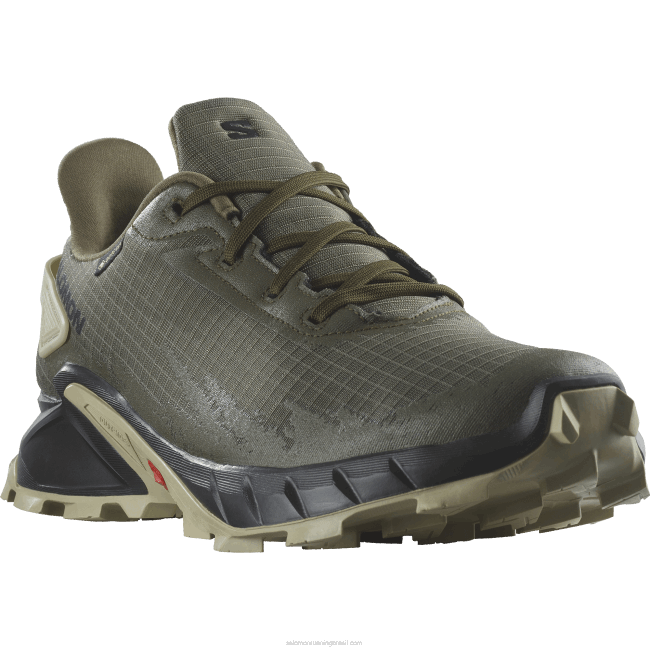 Salomon46081477 tênis de corrida masculino - alphacross 4 gore-tex noite oliva/preto/cinza musgo