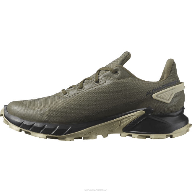 Salomon46081477 tênis de corrida masculino - alphacross 4 gore-tex noite oliva/preto/cinza musgo