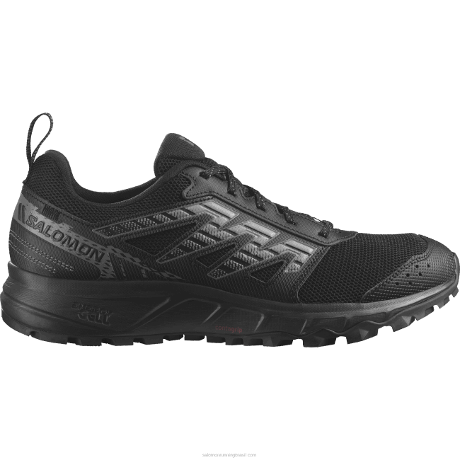 Salomon46081486 tênis de corrida masculino - andar preto/estanho/cinza geada