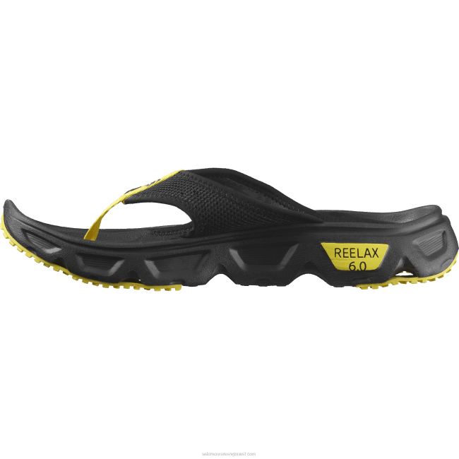 Salomon46081487 sapatos de recuperação masculinos - reelax break 6.0 preto/botão de ouro