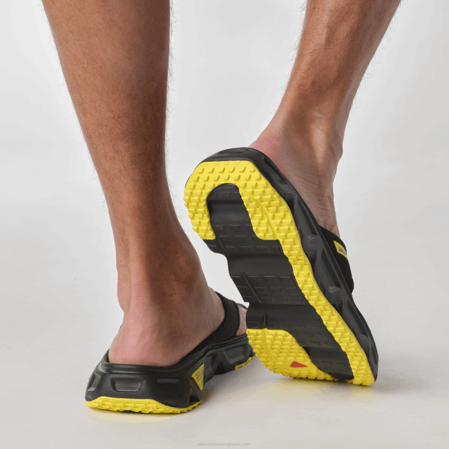 Salomon46081487 sapatos de recuperação masculinos - reelax break 6.0 preto/botão de ouro