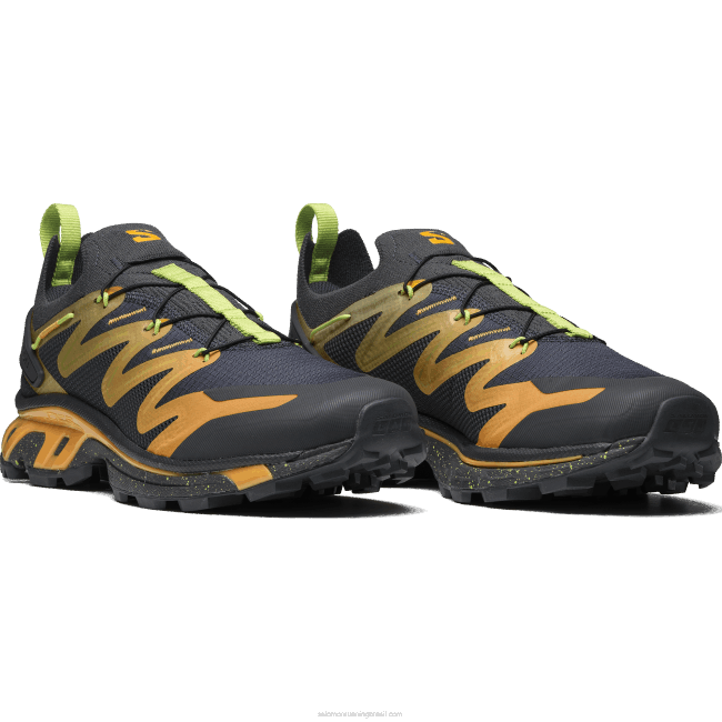 Salomon4608107 sapatos esportivos masculinos - xt-rush 2 ébano/laranja brilhante/verde limão brilhante