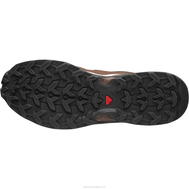 Salomon4608174 sapatos esportivos masculinos - couro baixo abrigo gelo de baunilha/fondant de chocolate/folha de outono