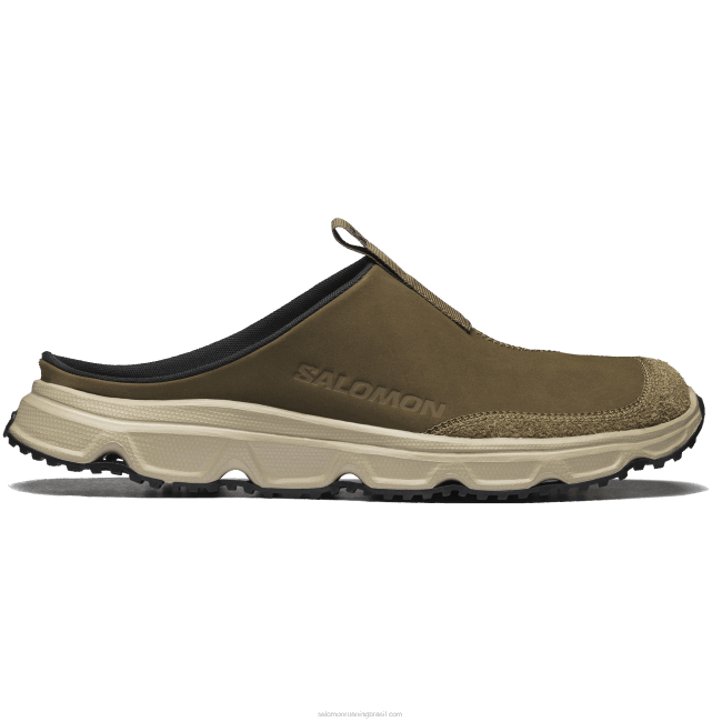 Salomon4608182 sapatos esportivos masculinos - couro slide rx avançado canguru/safari/preto