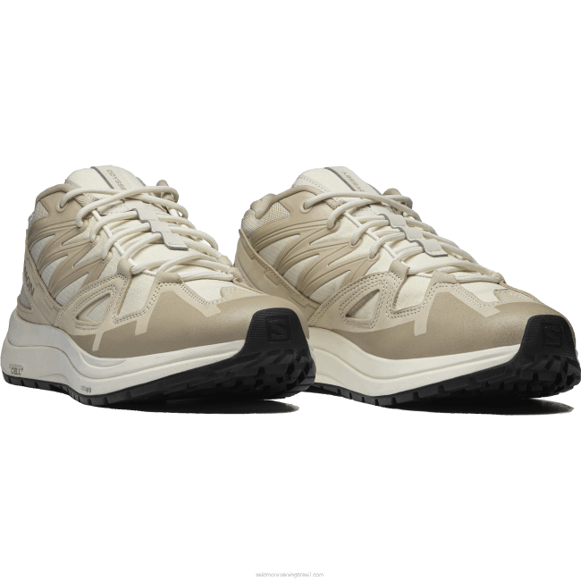 Salomon4608221 sapatos esportivos masculinos - odyssey 1 couro avançado dia chuvoso/cinza pena/gelo baunilha