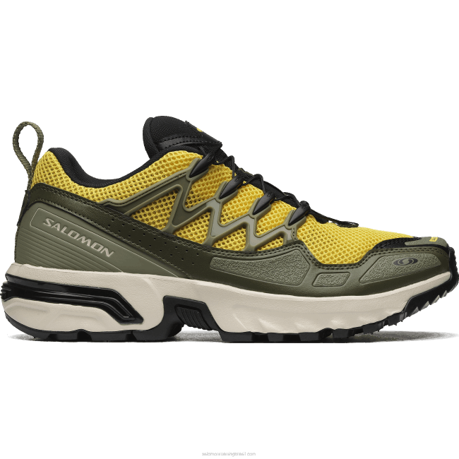 Salomon460868 sapatos esportivos masculinos - acs + og botão de ouro/noite verde-oliva/preto