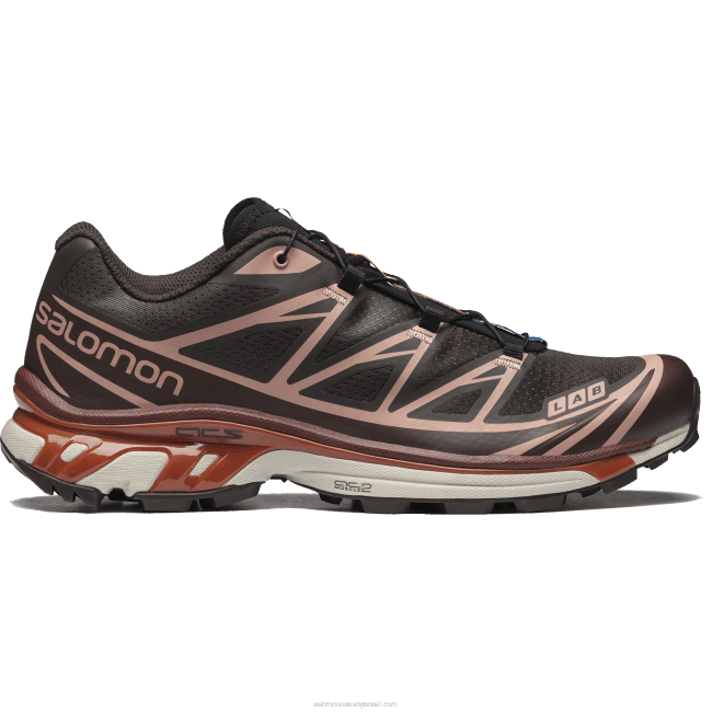 Salomon460887 sapatos esportivos masculinos - xt-6 delicioso/fondant de chocolate/pêssego bege