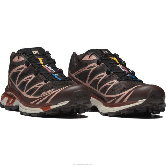 Salomon460887 sapatos esportivos masculinos - xt-6 delicioso/fondant de chocolate/pêssego bege