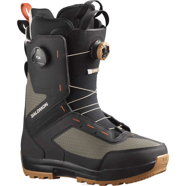 Salomon4608581 botas de snowboard para homem - echo dual boa verde militar-x/preto/dia chuvoso