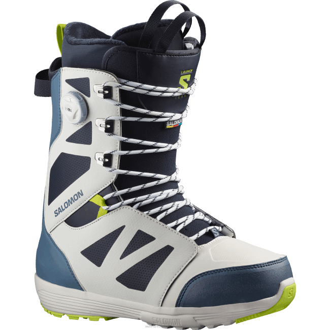 Salomon4608591 botas de snowboard masculinas - launch lace sj boa team nuvem nimbus/azul china/limão ácido