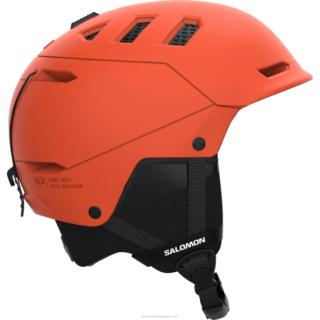 Salomon4608627 capacete masculino - husk pro Laranja vermelha