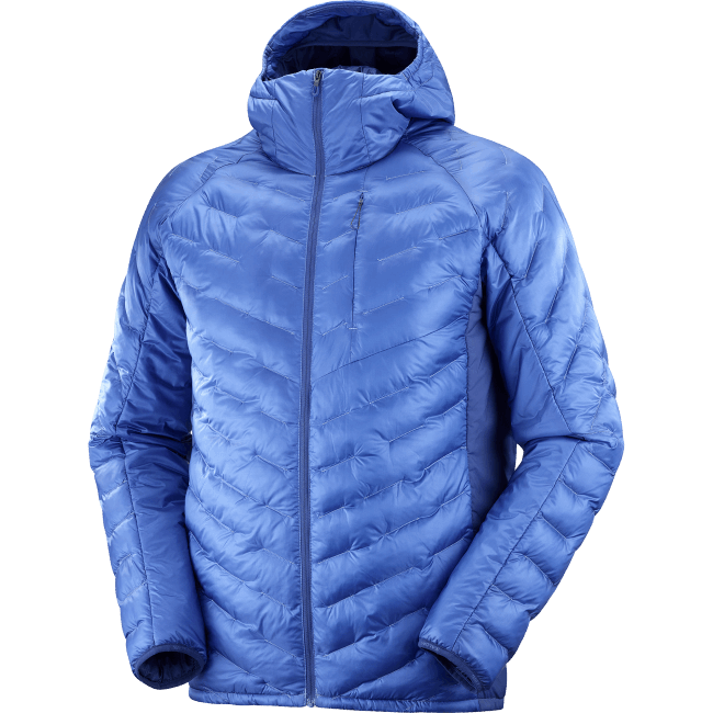 Salomon46081089 Jaqueta com capuz isolada para homem - contorno primaloft peônia azul náutico/marinho