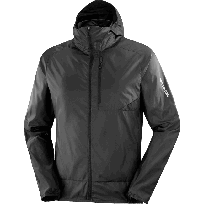 Salomon46081094 moletom com capuz de jaqueta de vento para homem - vento cruzado bonatti preto profundo
