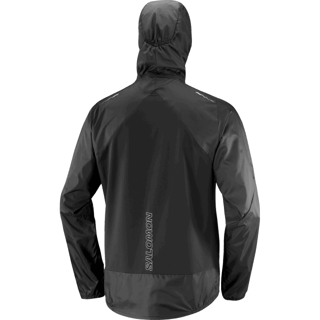 Salomon46081094 moletom com capuz de jaqueta de vento para homem - vento cruzado bonatti preto profundo