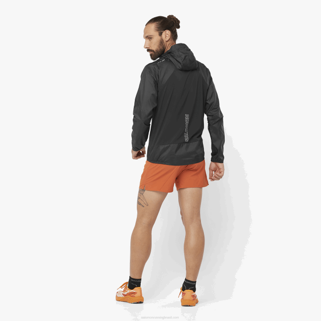 Salomon46081094 moletom com capuz de jaqueta de vento para homem - vento cruzado bonatti preto profundo