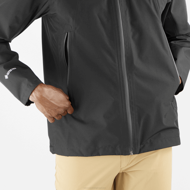 Salomon46081106 casaco shell para homem - contorno gore-tex 2,5l preto profundo