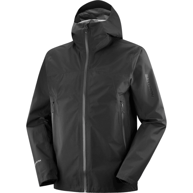 Salomon46081106 casaco shell para homem - contorno gore-tex 2,5l preto profundo
