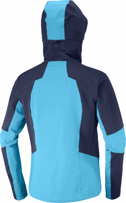 Salomon46081109 Jaqueta midlayer masculina com zíper completo - outpeak softshell céu noturno/barreira de corais