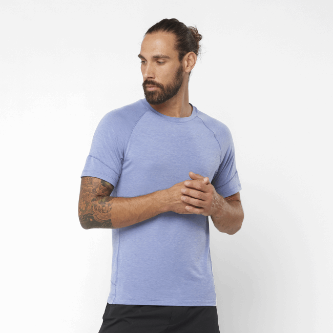 Salomon46081198 t-shirt de manga curta para homem - runlife mansão inglesa/urze