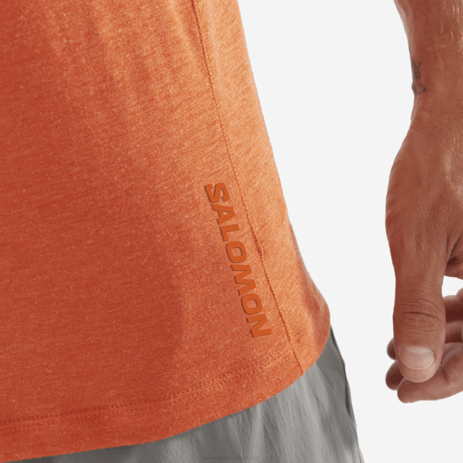 Salomon46081199 t-shirt de manga curta para homem - runlife ocre queimado/urze