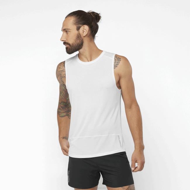 Salomon4608228 tanque masculino - cross run branco