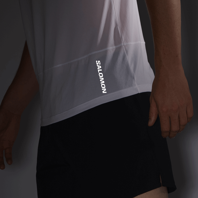 Salomon4608234 t-shirt de manga curta para homem - cross run branco