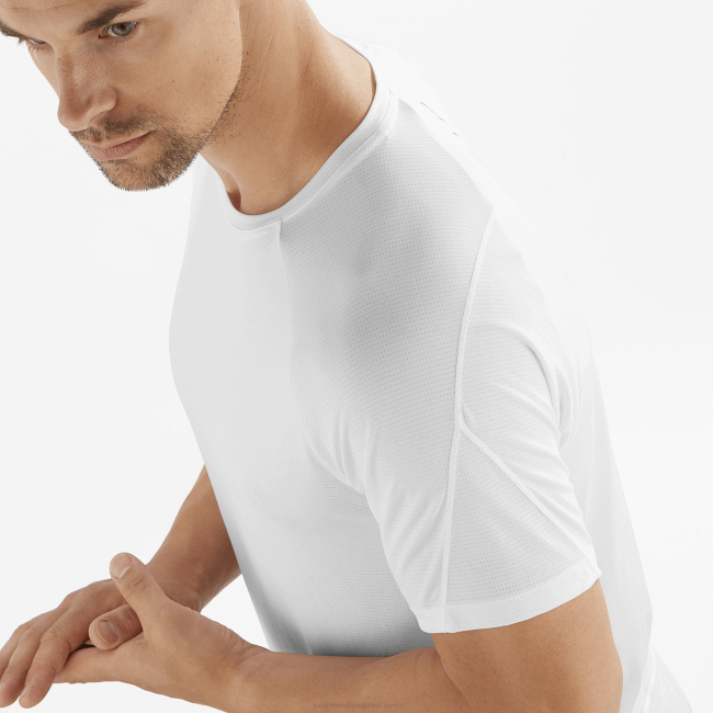 Salomon4608234 t-shirt de manga curta para homem - cross run branco
