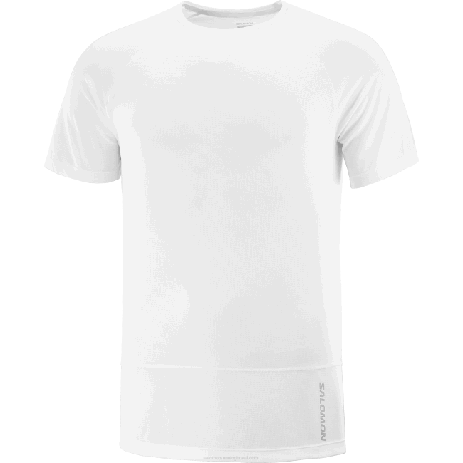 Salomon4608234 t-shirt de manga curta para homem - cross run branco