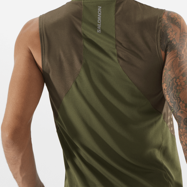Salomon4608242 tanque masculino - sense aero folha de uva/verde escuro