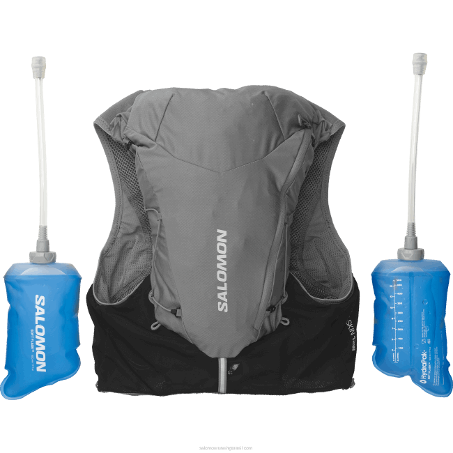 Salomon4608968 colete de corrida feminino com frascos inclusos - adv skin 12 sombra tranquila/preto