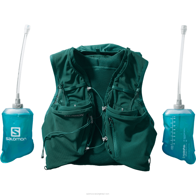 Salomon4608969 colete de corrida feminino com frascos inclusos - adv skin 12 pacífico