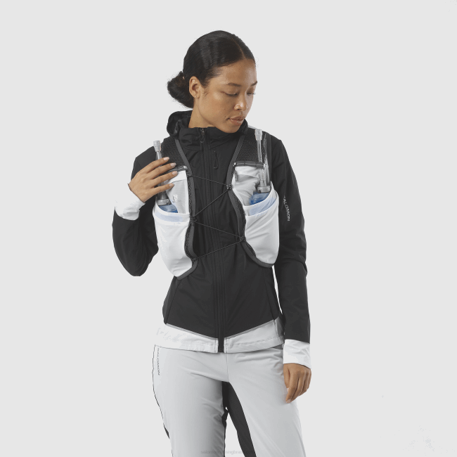 Salomon4608982 colete de corrida feminino com frascos inclusos - active skin 8 branco/ébano