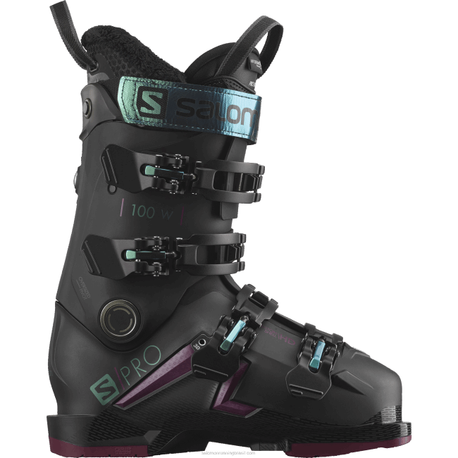 Salomon46081030 botas de pista para mulher - s/pro mv 100 preto/bordô/verde shift
